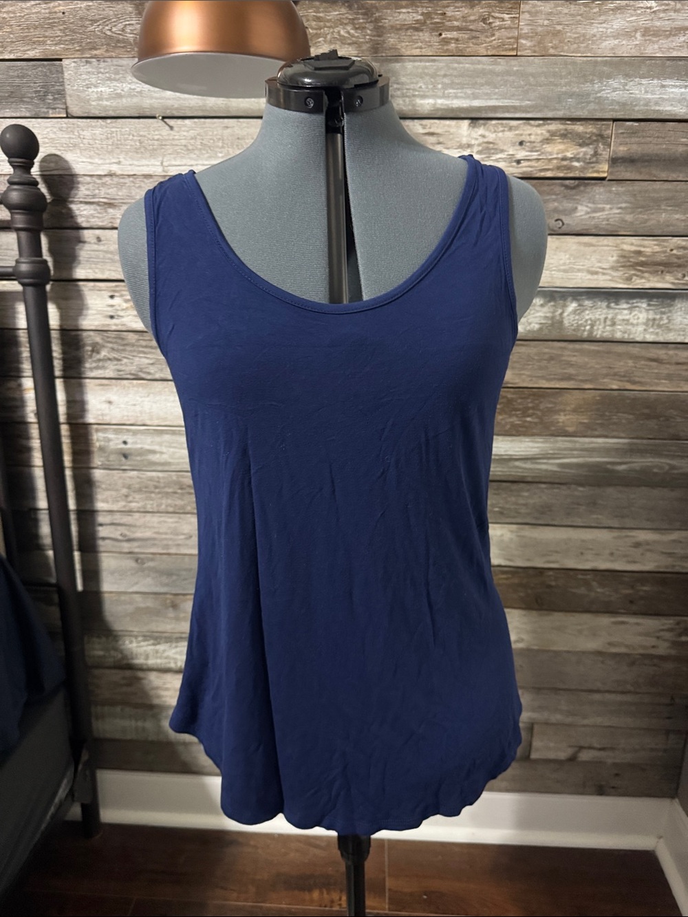 Classic Navy Scoop Neck Tank Top - Women